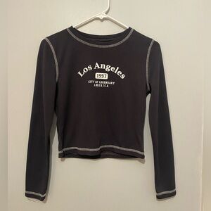 Small, grey long sleeve cropped top, SHEIN